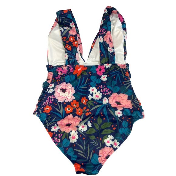 7am-7am Women's Multicolored One Piece Floral Swimsuit Sz M - Picture 5 of 9
